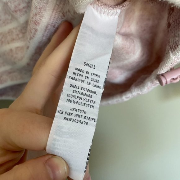 Thread & Supply Pink Striped Quarter Zip Pullover Sweatshirt Size Small - Picture 9 of 9